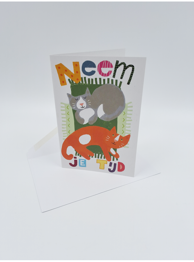 Wenskaart neem je tijd, katten (F15015)