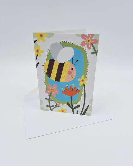 Wenskaart bijen en bloemen (F15021)