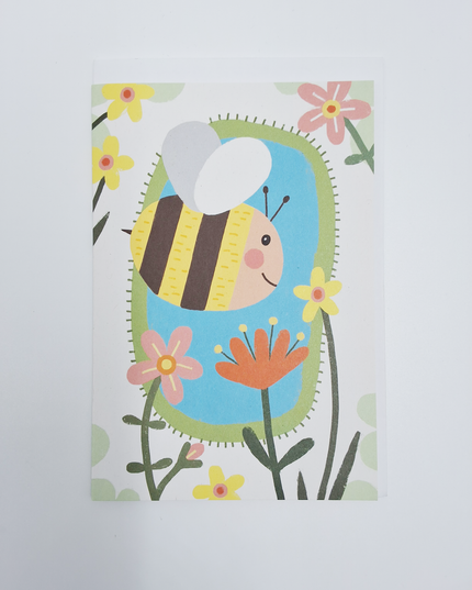 Wenskaart bijen en bloemen (F15021)