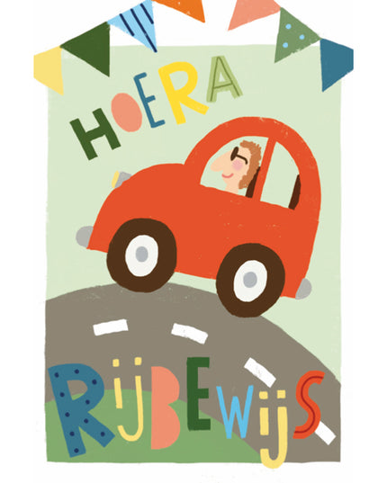 Wenskaart hoera rijbewijs (F15022)
