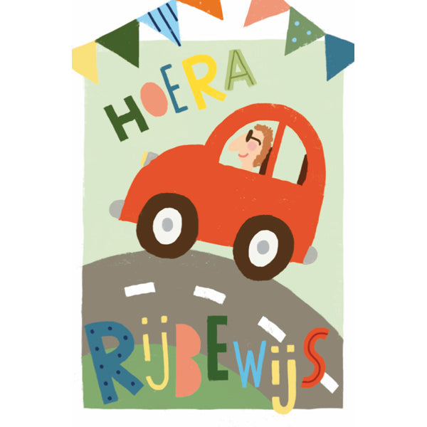 Wenskaart hoera rijbewijs (F15022)