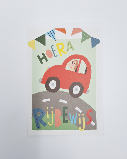 Wenskaart hoera rijbewijs (F15022)