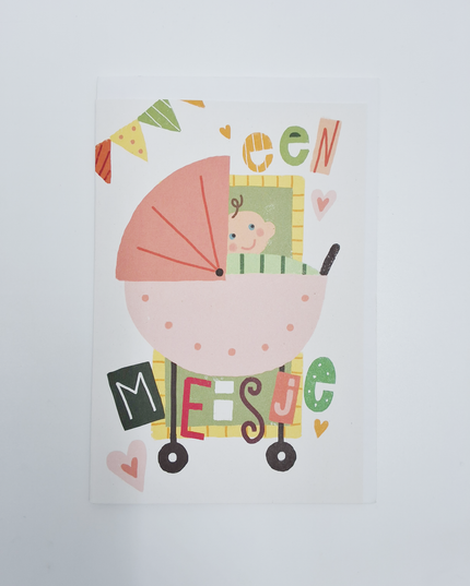 Wenskaart een meisje (F15030)