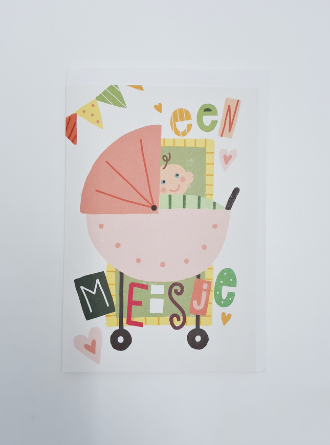 Wenskaart een meisje (F15030)