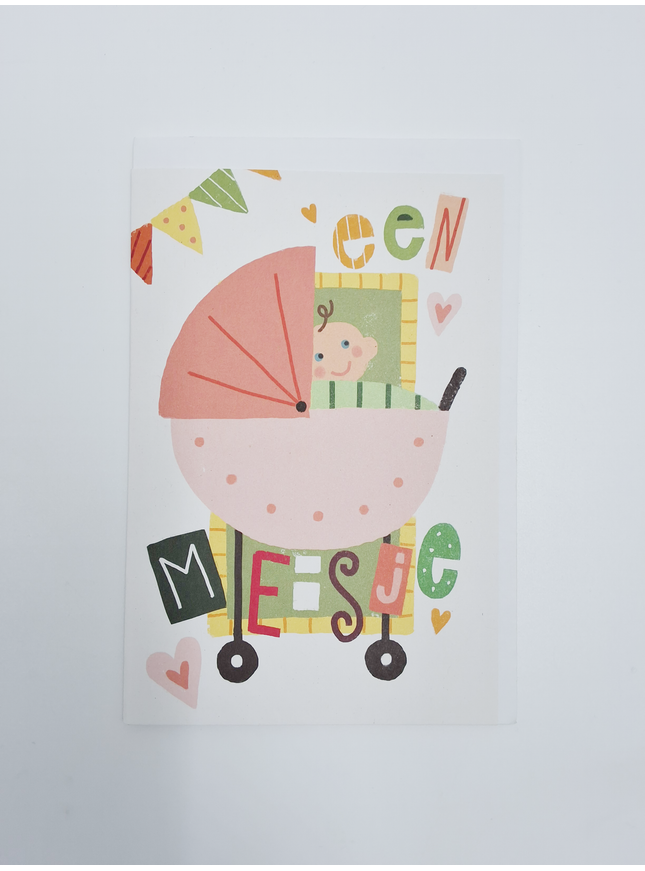 Wenskaart een meisje (F15030)