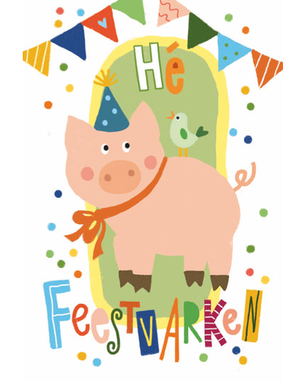 Wenskaart feestvarken (F15034)