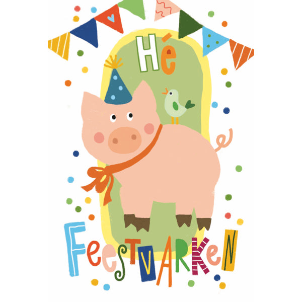 Wenskaart feestvarken (F15034)