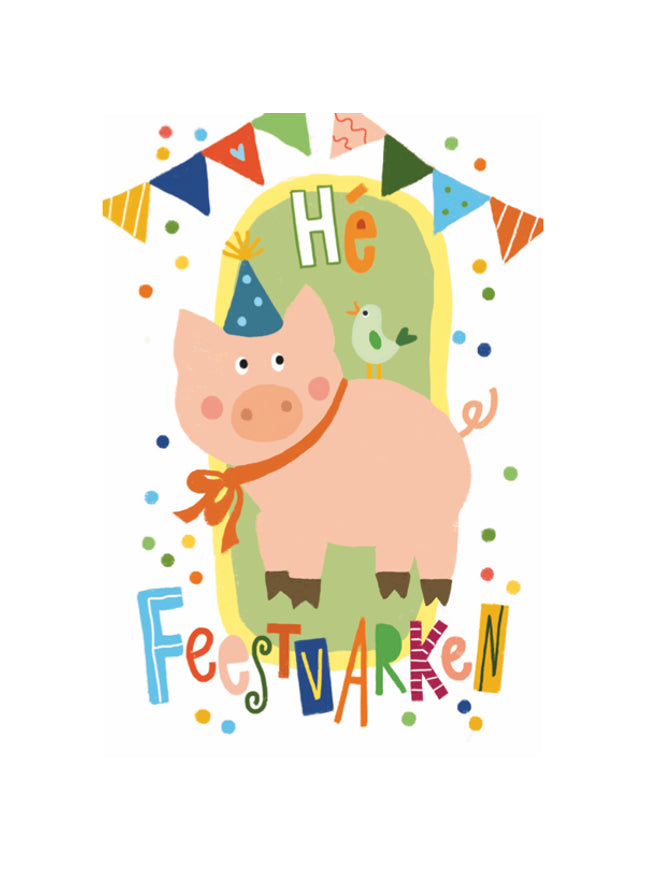 Wenskaart feestvarken (F15034)