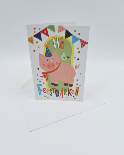 Wenskaart feestvarken (F15034)