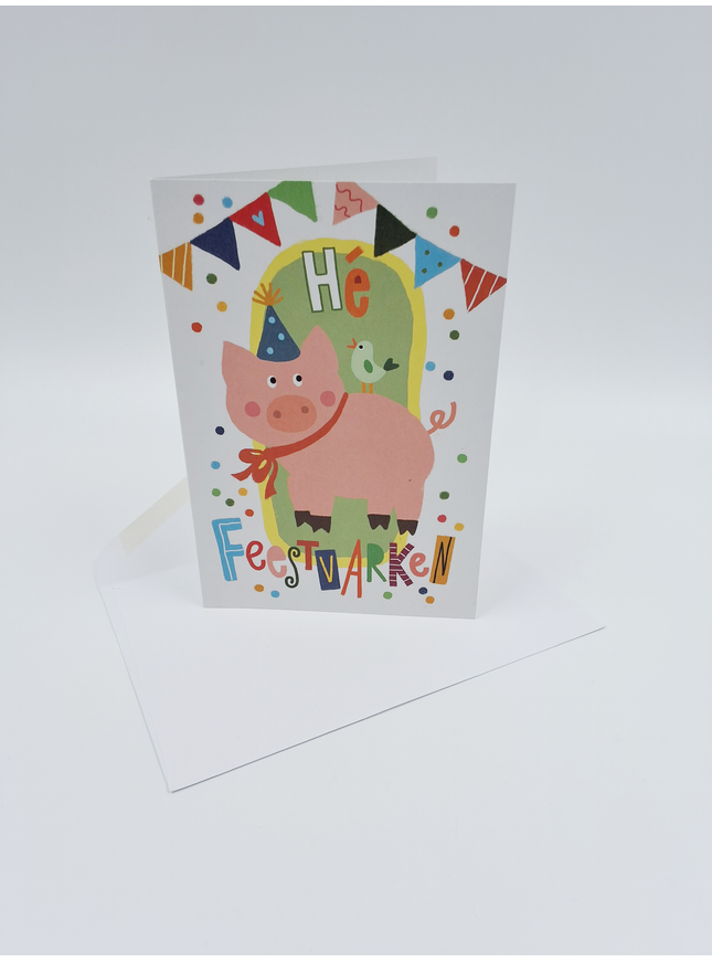 Wenskaart feestvarken (F15034)