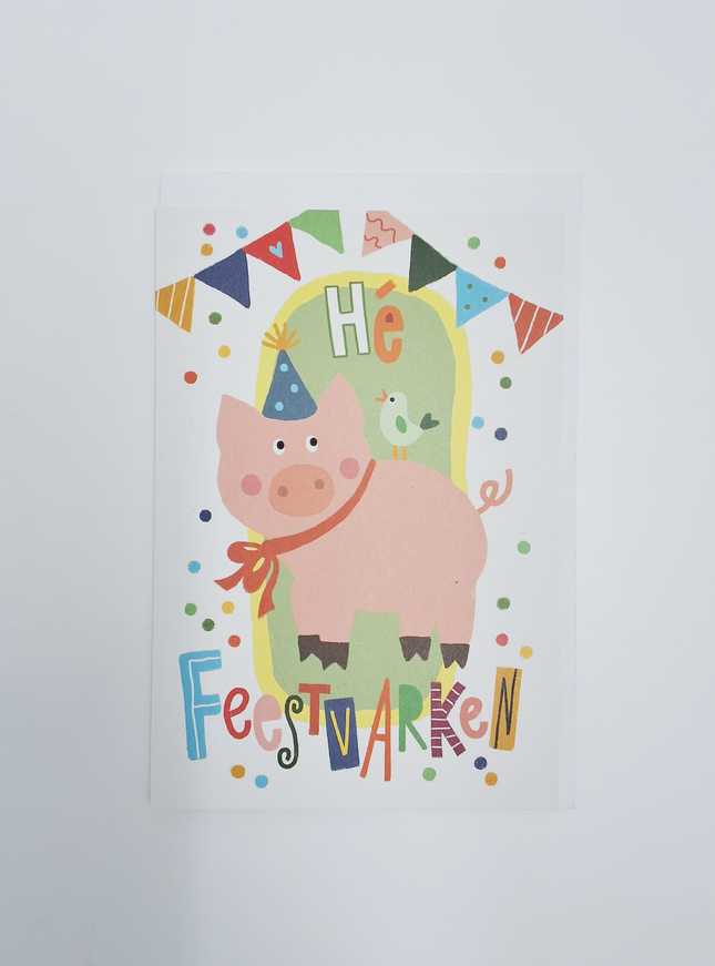Wenskaart feestvarken (F15034)