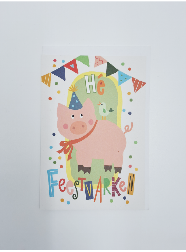 Wenskaart feestvarken (F15034)