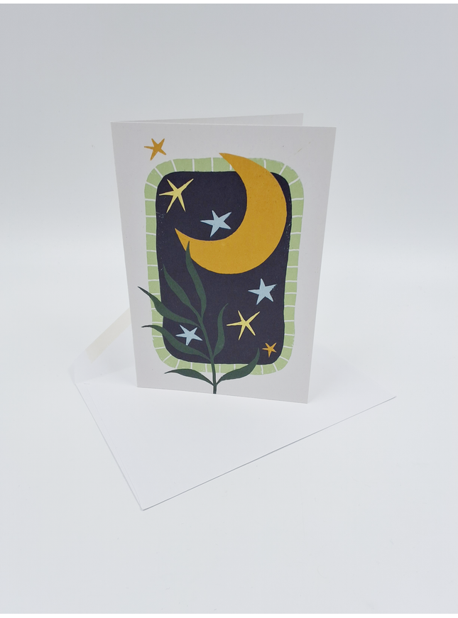 Greeting card moon and plant... (F15043)
