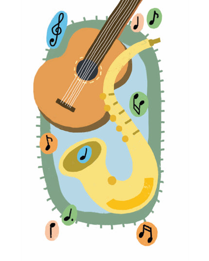 Wenskaart muziek, kaart... (F15045)