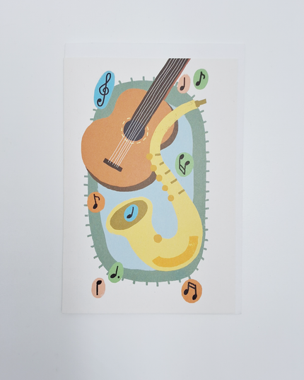 Wenskaart muziek, kaart... (F15045)