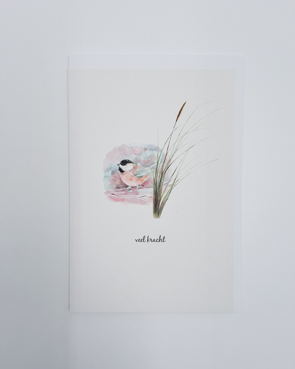 wenskaart vogel, veel kracht (F15201)