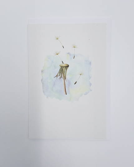 Wenskaart paardenbloem condoleance (F15206)