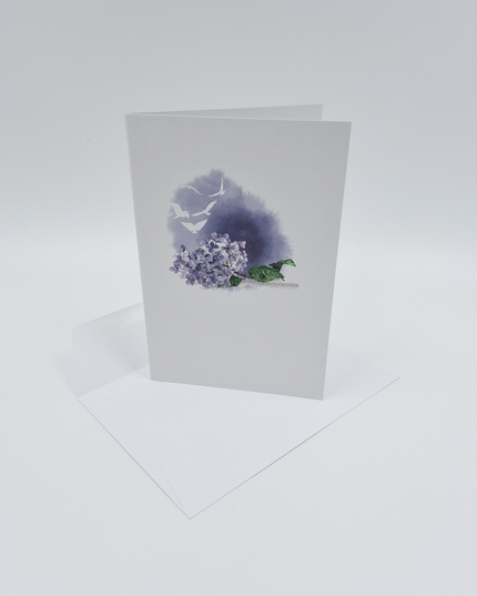 Wenskaart hortensia condoleance (F15210)