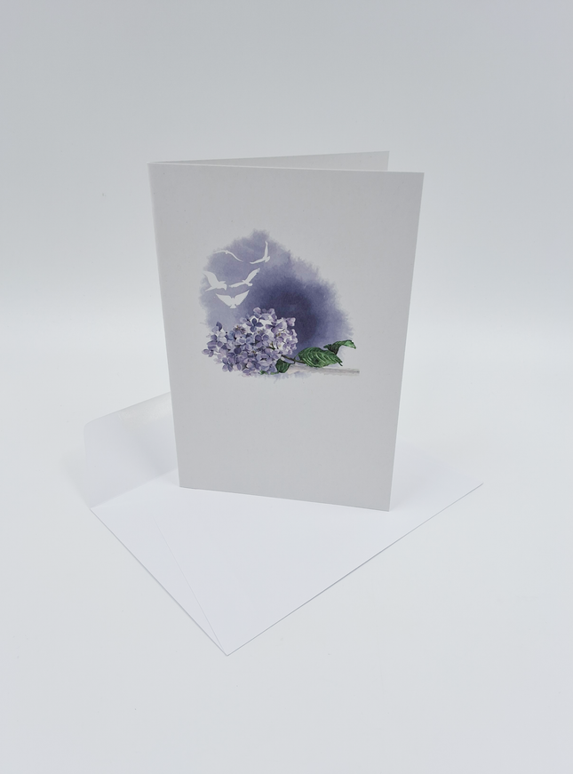 Wenskaart hortensia condoleance (F15210)