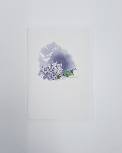 Wenskaart hortensia condoleance (F15210)