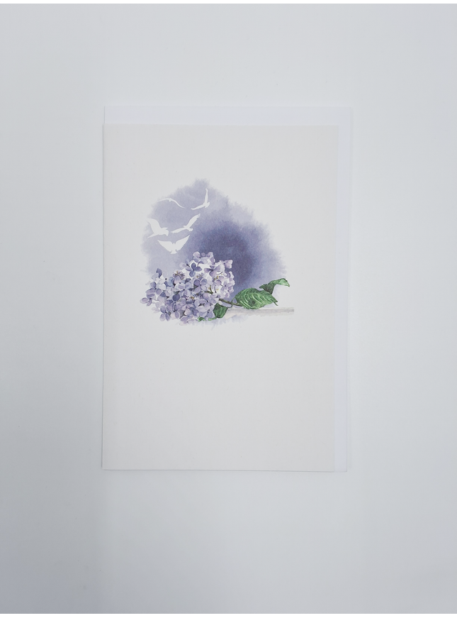Carte de condoléances Hortensia