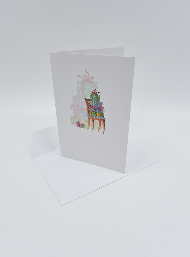 Wenskaart stoel met cadeau (F15217)