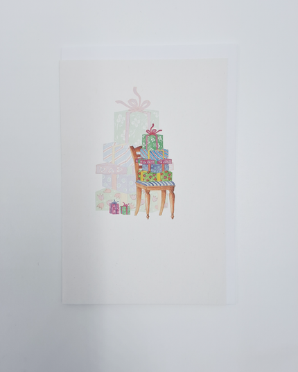Wenskaart stoel met cadeau (F15217)