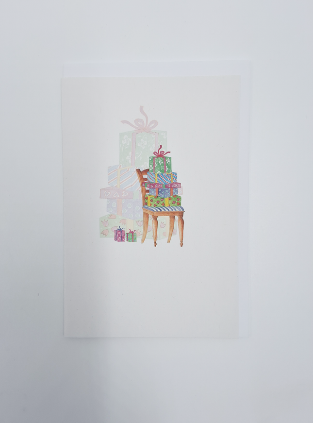 Wenskaart stoel met cadeau (F15217)