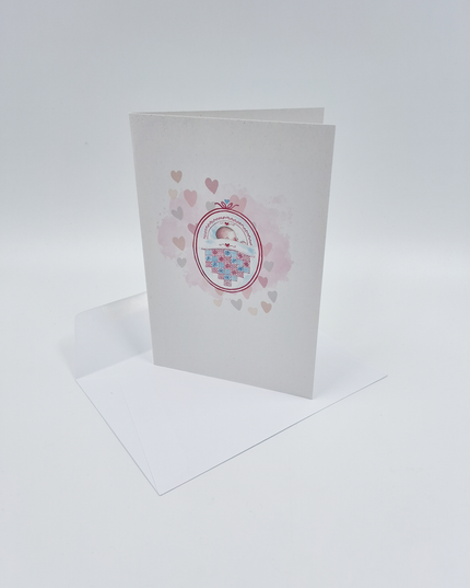 wenskaart geboorte roze (F15219)