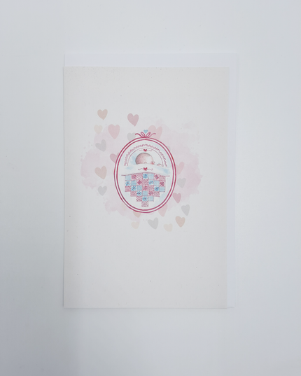 wenskaart geboorte roze (F15219)