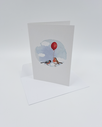 wenskaart vogels met ballon (F15226)