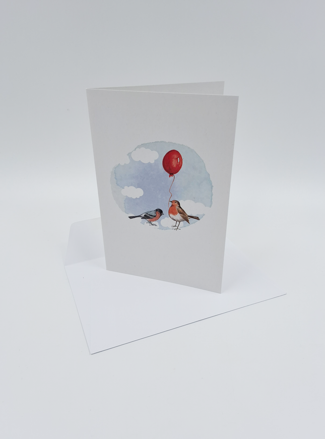 wenskaart vogels met ballon (F15226)