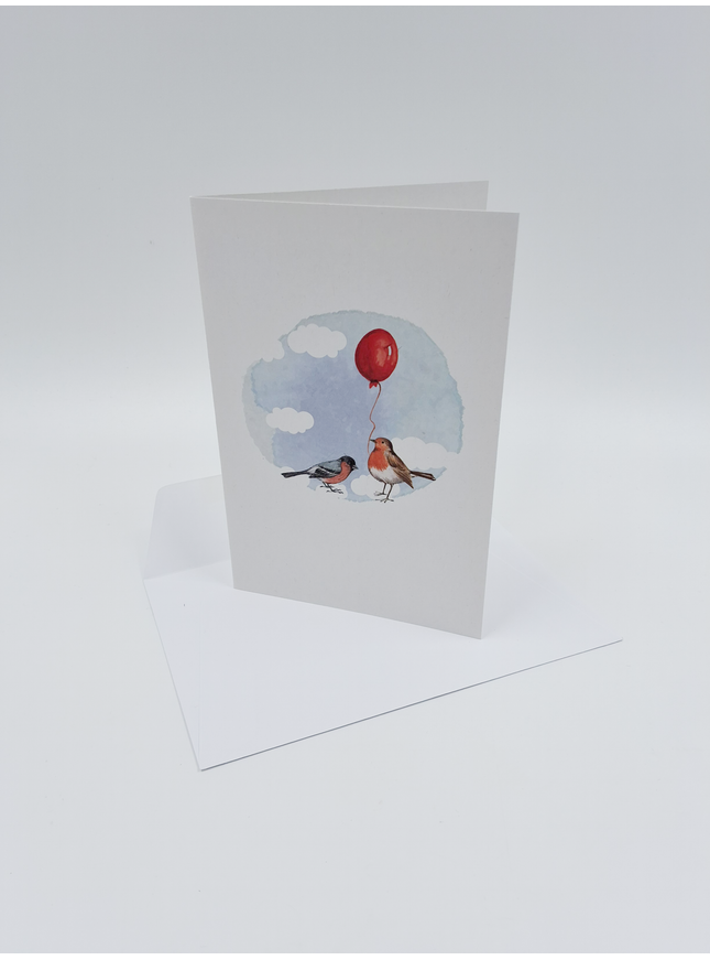 wenskaart vogels met ballon (F15226)
