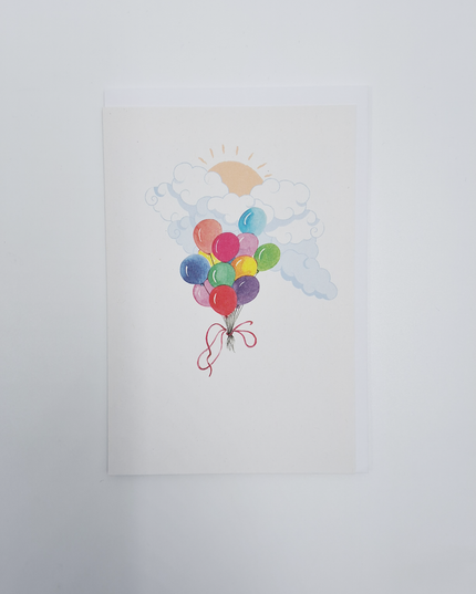 Wenskaart ballonen (F15227)