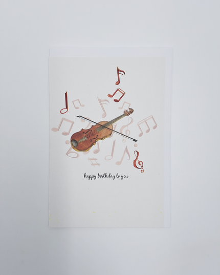 Wenskaart viool, happy birthday (F15228)