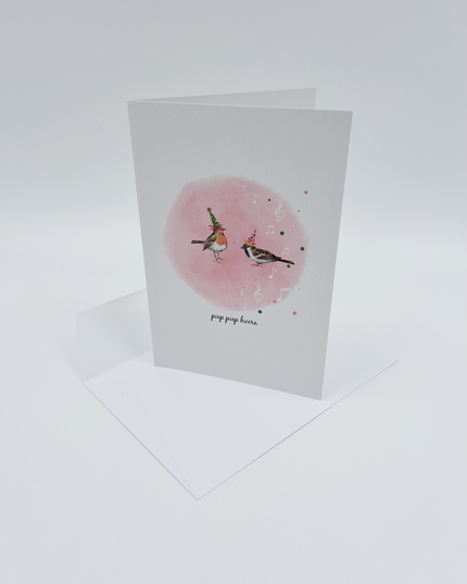 wenskaart vogels, piep piep hoera (F15229)