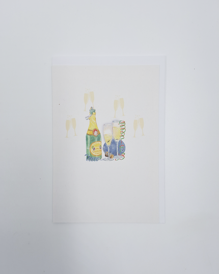 Wenskaart champagne (F15237)