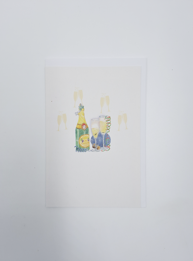 Wenskaart champagne (F15237)