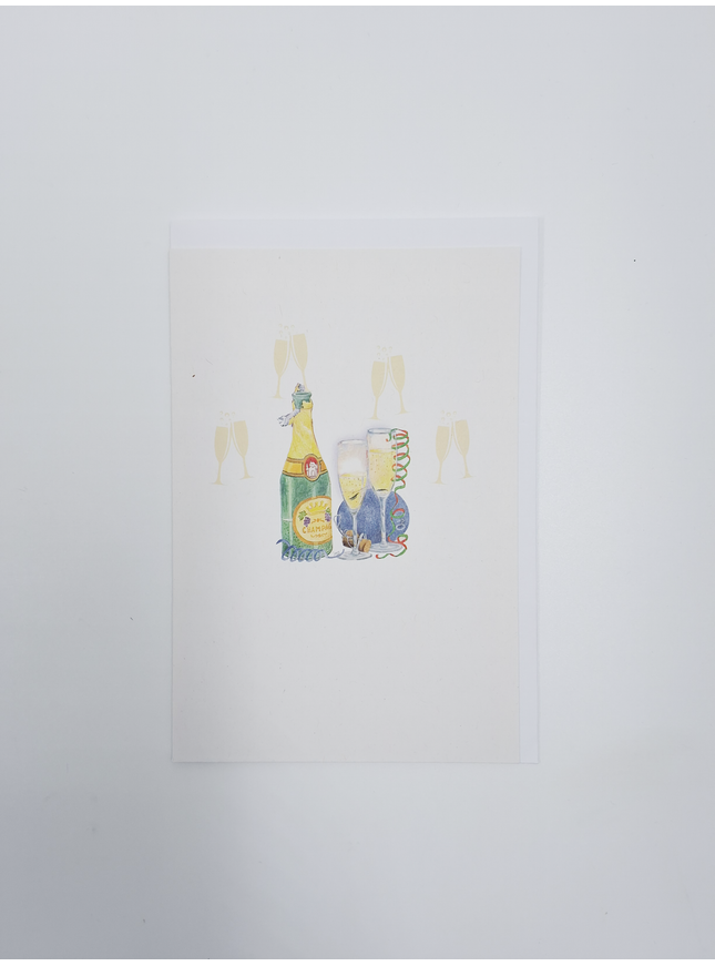 Wenskaart champagne (F15237)