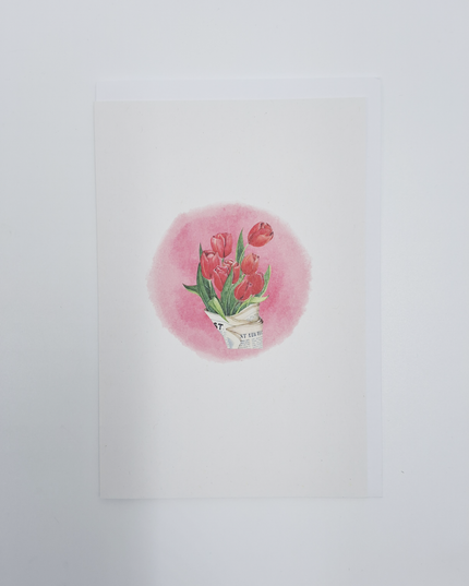 Wenskaart bos tulpen (F15240)