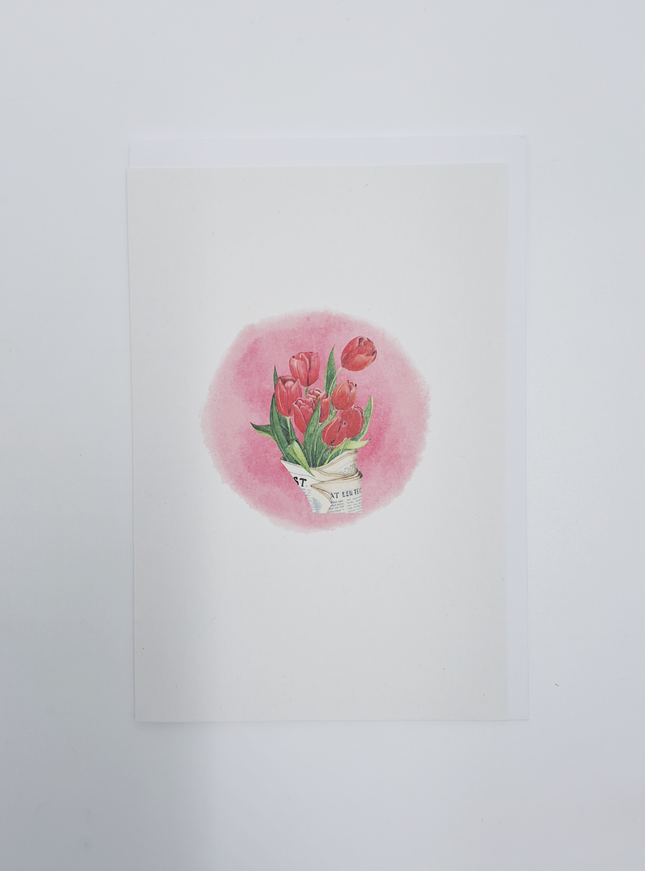Wenskaart bos tulpen (F15240)