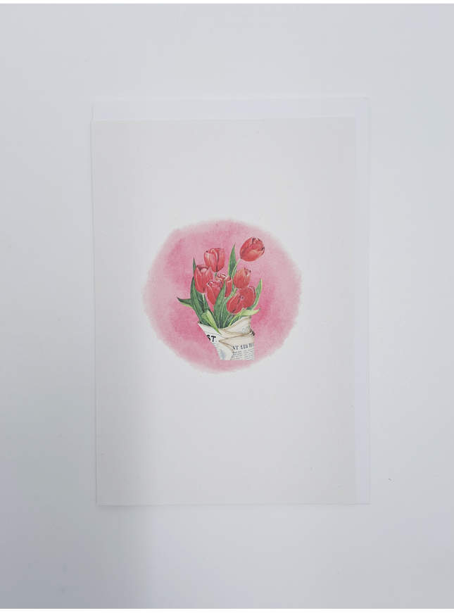 Wenskaart bos tulpen (F15240)