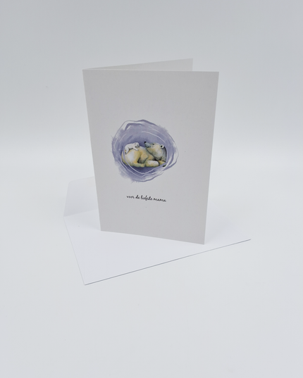 Wenskaart ijsbeer, voor de liefste mama (F15244)