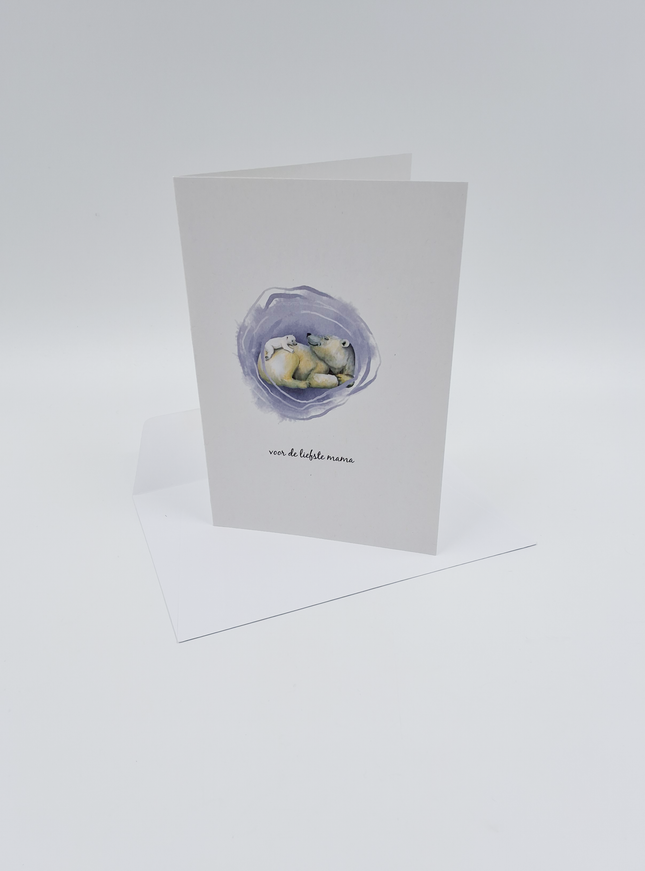 Wenskaart ijsbeer, voor de liefste mama (F15244)