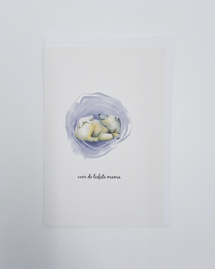 Wenskaart ijsbeer, voor de liefste mama (F15244)