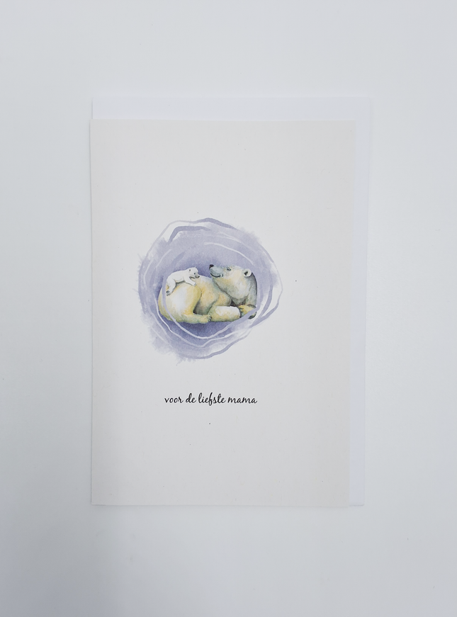 Wenskaart ijsbeer, voor de liefste mama (F15244)