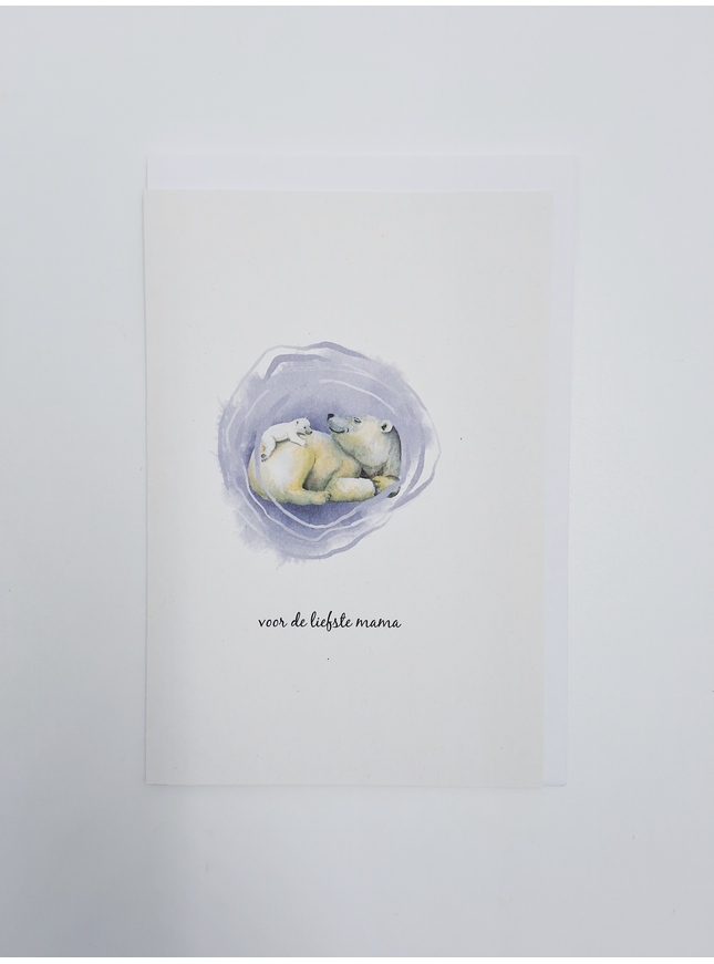 Carte de vœux ours polaire, pour la plus adorable des mamans