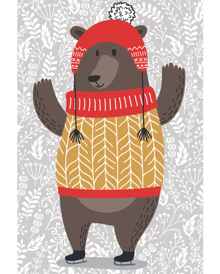 Christmas postcard bear (5x)