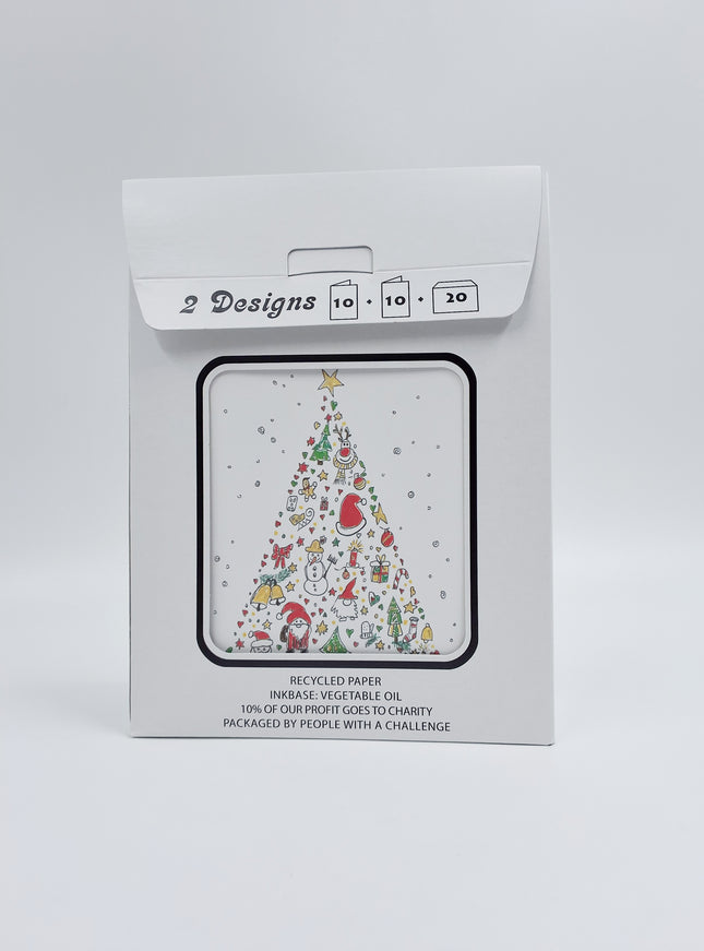 Sac pour cartes de Noël 20x bougie 2x (F13122 + F13123)