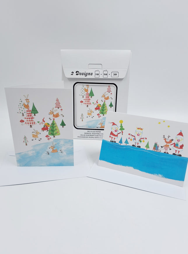 Sac pour cartes de Noël 20x bougie 2x (F13122 + F13123)